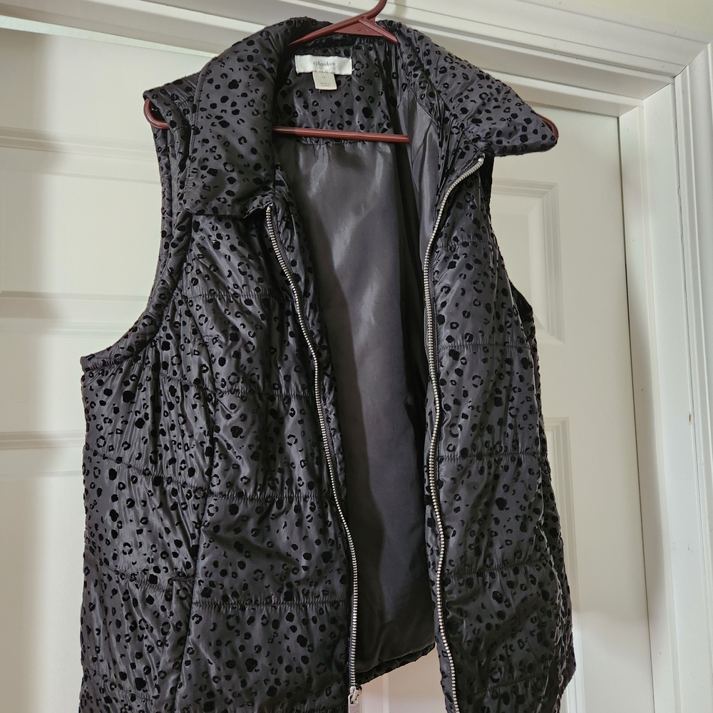 CJ Banks Black Patterned Vest